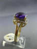 ESTATE LARGE 5.28CT DIAMONDS & AAA AMETHYST 14K YELLOW GOLD HALO SQUARE FUN RING