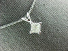ESTATE .53CT DIAMOND 14KT WHITE GOLD 3D PRINCESS SOLITAIRE PENDANT #312