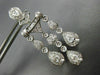 ESTATE LARGE 2.60CT DIAMOND 14K WHITE GOLD TEAR DROP CHANDELIER HANGING EARRINGS