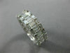 WIDE 2.93CT BAGUETTE DIAMOND 14KT WHITE GOLD 3D 3 ROW ETERNITY ANNIVERSARY RING