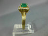 ESTATE 1.65CT DIAMOND & AAA EMERALD 18KT YELLOW GOLD SQUARE HALO ENGAGEMENT RING