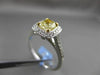 ESTATE 1.06CT GIA FANCY YELLOW DIAMOND 18KT WHITE GOLD HALO 3D ENGAGEMENT RING