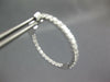 ESTATE LARGE 1.16CT DIAMOND 14KT WHITE GOLD 3D INSIDE OUT HOOP HANGING EARRINGS