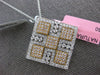 LARGE 1.76CT DIAMOND 18KT WHITE & ROSE GOLD 3D MULTI SQUARE DIAGONAL FUN PENDANT