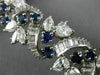 ANTIQUE 28.30CT DIAMOND & AAA SAPPHIRE PLATINUM 3D FLOWER OPEN FILIGREE BRACELET