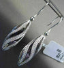 ANTIQUE LARGE 6.72CT DIAMOND AMETHYST 14K WHITE GOLD 3D SPIRAL HANGING EARRINGS