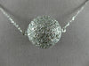 ESTATE EXTRA LARGE & LONG 3.50CT DIAMOND 14KT WHITE GOLD 3D BALL NECKLACE #26525