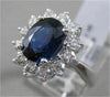 ESTATE 3.68CTW DIAMOND SAPPHIRE 14KT WHITE GOLD DIANA CLUSTER RING F/G VS