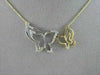 ANTIQUE 18KT WHITE & YELLOW DOUBLE BUTTERFLY DIAMOND NECKLACE