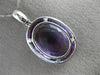 ESTATE EXTRA LARGE 15.68CT DIAMOND & AMETHYST 14KT WHITE GOLD HALO OVAL PENDANT