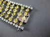 LARGE 25.55CT WHITE & CANARY DIAMOND 18KT 2 TONE GOLD MULTI ROW TENNIS BRACELET