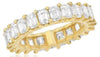 5.48CT DIAMOND 18K YELLOW GOLD EMERALD CUT SHARE PRONG ETERNITY ANNIVERSARY RING