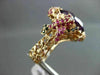 ANTIQUE EXTRA LARGE 12.14CT MULTI COLOR DIAMOND & GEMSTONES 18KT ROSE GOLD RING