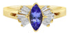 .75CT DIAMOND & TANZANITE 14KT YELLOW GOLD MARQUISE & BAGUETTE ENGAGEMENT RING