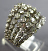 LARGE 2.27CT DIAMOND 14KT WHITE GOLD 3D MULTI ROW SHARED PRONG ANNIVERSARY RING