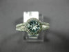 ESTATE 1.03CT DIAMOND & AAA AQUAMARINE 14K WHITE GOLD ROUND HALO ENGAGEMENT RING
