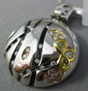 .84CT WHITE & FANCY YELLOW DIAMOND & ENAMEL 18K TRI COLOR GOLD 3D FLOWER PENDANT