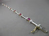 ANTIQUE WIDE 2.80CT DIAMOND & AAA RUBY 14KT TWO TONE GOLD TENNIS BRACELET #1456