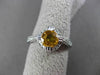 ANTIQUE .96CT DIAMOND & CITRINE 14KT WHITE GOLD HALO 3D FILIGREE ENGAGEMENT RING
