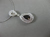 ESTATE LARGE 1.30CT DIAMOND & SMOKY TOPAZ 14KT WHITE GOLD MILGRAIN PEAR PENDANT