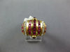 LARGE 3.65CT DIAMOND & AAA RUBY 18KT YELLOW GOLD PRINCESS MULTI ROW CROWN RING