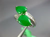 WIDE .35CT DIAMOND & AAA IMPERIAL JADEITE 14KT WHITE GOLD CRISS CROSS SNAKE RING
