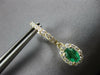 1.39CT DIAMOND & AAA COLUMBIAN EMERALD 14KT YELLOW GOLD 3D OVAL HANGING EARRINGS