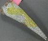 LARGE 4.23CT WHITE PINK & FANCY YELLOW DIAMONDS 18KT ROSE GOLD 3D HEART PENDANT