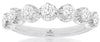 ESTATE 1.0CT DIAMOND 14KT WHITE GOLD 3D ROUND 7 STONE WEDDING ANNIVERSARY RING