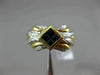 ESTATE .55CT AAA SAPPHIRE 18KT TWO TONE GOLD 3D INVISIBLE SQUARE FOUR STONE RING