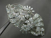 ANTIQUE EXTRA LARGE 5.0CT DIAMOND PLATINUM 3D FLOWER SWIRL MULTI ROW BROOCH PIN
