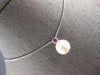 .09CT AAA RUBY & AAA SOUTH SEA PEARL 14KT WHITE GOLD 3D BEZEL FLOATING PENDANT