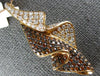 ESTATE LARGE 1.95CT WHITE & ORANGE DIAMOND 18KT ROSE GOLD 3D LEAF FUN PENDANT
