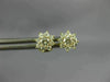 ESTATE .43CT DIAMOND 18KT YELLOW GOLD 3D CLASSIC CLUSTER FLOWER STUD EARRINGS
