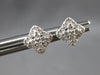 ESTATE .32CT DIAMOND 14KT WHITE GOLD 3D CLUSTER SQUARE FLOWER STUD EARRINGS