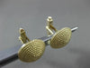 ESTATE LARGE 14KT YELLOW GOLD 3D ROUND MILGRAIN DOME SHAPE CUFF LINKS #21214