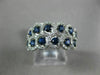 ESTATE WIDE 1.16CT DIAMOND & AAA SAPPHIRE 14KT WHITE GOLD LEAF ANNIVERSARY RING
