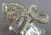 LARGE .83CT DIAMOND 14KT WHITE GOLD ROUND CLUSTER INVISIBLE HEART SHAPE FUN RING