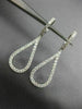 ESTATE .90CT DIAMOND 18KT WHITE GOLD 3D CLASSIC OPEN TEAR DROP HANGING EARRINGS