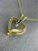 ESTATE SMALL .15CT DIAMOND 14KT YELLOW GOLD 3D CLASSIC OPEN HEART PENDANT #23624