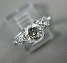 ANTIQUE .93CT DIAMOND PLATINUM SOLITAIRE FISHTAIL 5 STONE ENGAGEMENT RING #19022