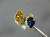 ESTATE LARGE 5.50CT DIAMOND AAA BLUE & YELLOW SAPPHIRE 18K YELLOW GOLD 3D RING