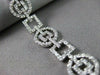 ESTATE WIDE 2.63CT DIAMOND 14KT WHITE GOLD CIRCLE & SQUARE BRACELET BEAUTIFUL!!