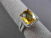 ESTATE 4.95CT DIAMOND & AAA EXTRA FACET YELLOW TOPAZ 14K WHITE GOLD 3D HALO RING