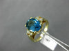 ANTIQUE 2.35CT ROUND DIAMOND & AAA OVAL BLUE TOPAZ 14KT YELLOW GOLD RING #16494