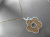ESTATE LARGE 1.95CT DIAMOND 14KT WHITE & ROSE GOLD 5 LEAF CLOVER PENDANT & CHAIN