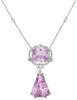 EXTRA LARGE 29.83CT DIAMOND & AAA KUNZITE 18KT WHITE GOLD FLORAL LOVE NECKLACE