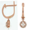 .25CT DIAMOND 14KT ROSE GOLD 3D CLASSIC SOLITARE HALO LEVERBACK HANGING EARRINGS