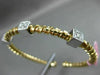 ESTATE .30CT DIAMOND 14KT TWO TONE GOLD 3D SQUARE FLEXIBLE ROPE BANGLE BRACELET