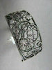 ANTIQUE FILIGREE WIDE 4.70CT DIAMOND 18KT BLACK GOLD FLORAL BANGLE ONE OF A KIND